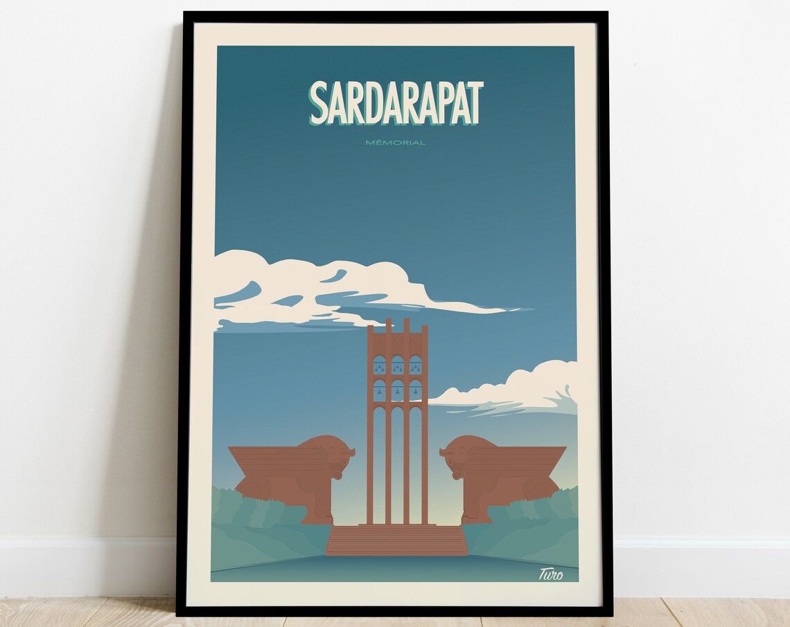 Sardarapat Vintage Travel Poster, Armenia Memorial