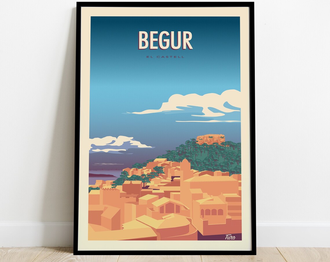 Begur Vintage Travel Poster, Costa Brava Spain