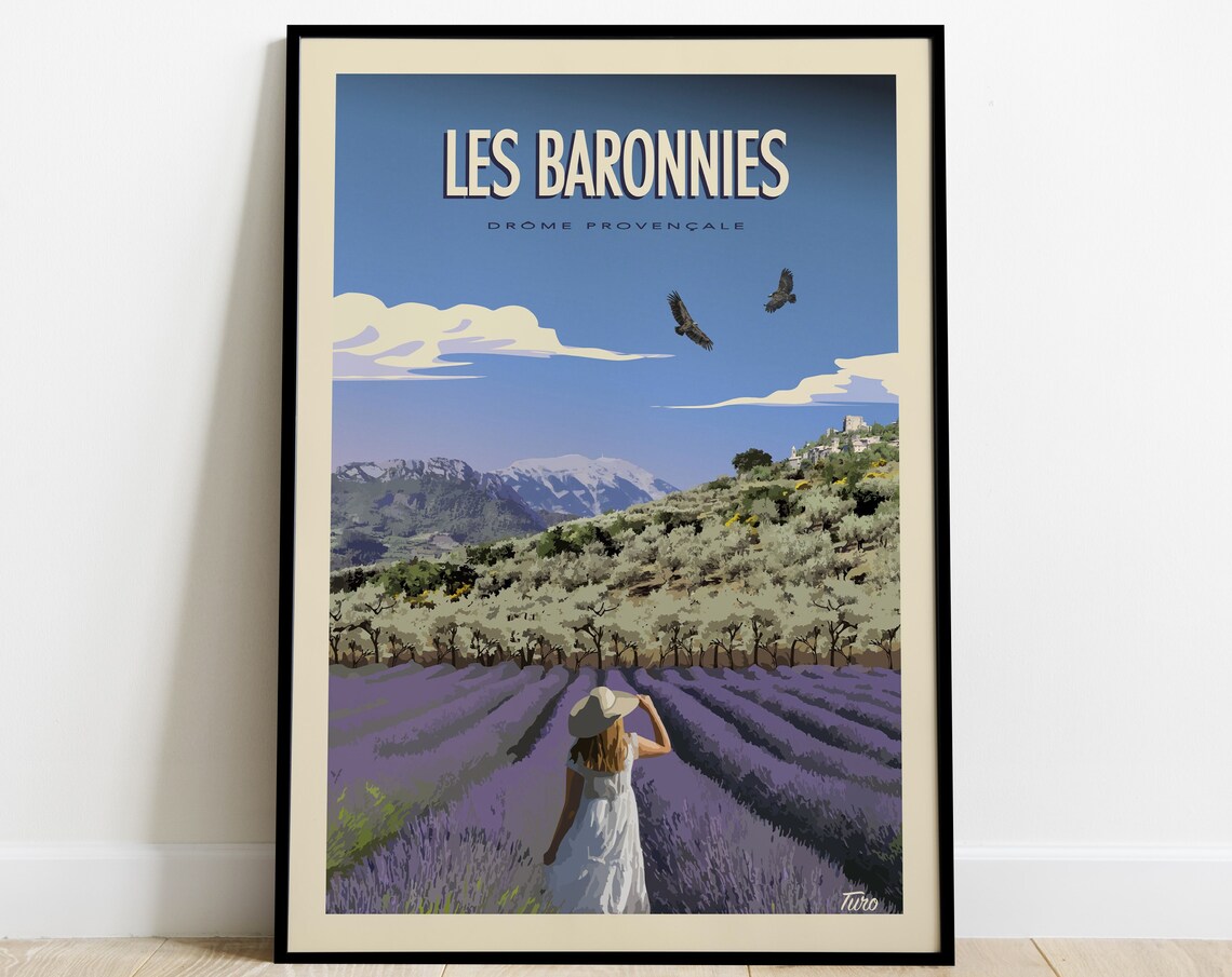 Les Baronnies Travel Poster, Vintage Drôme Provençale