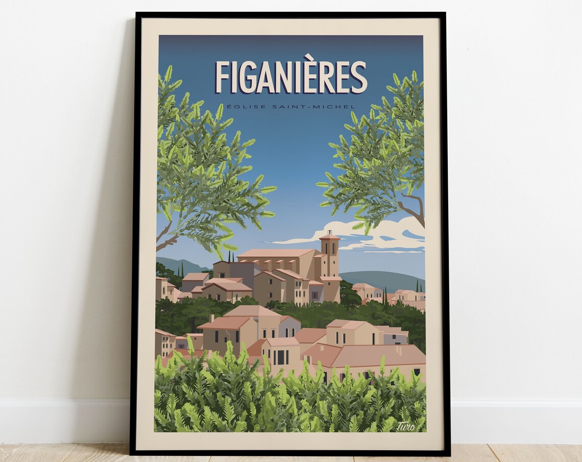 Figanires Saint Michel Church Vintage Travel Poster