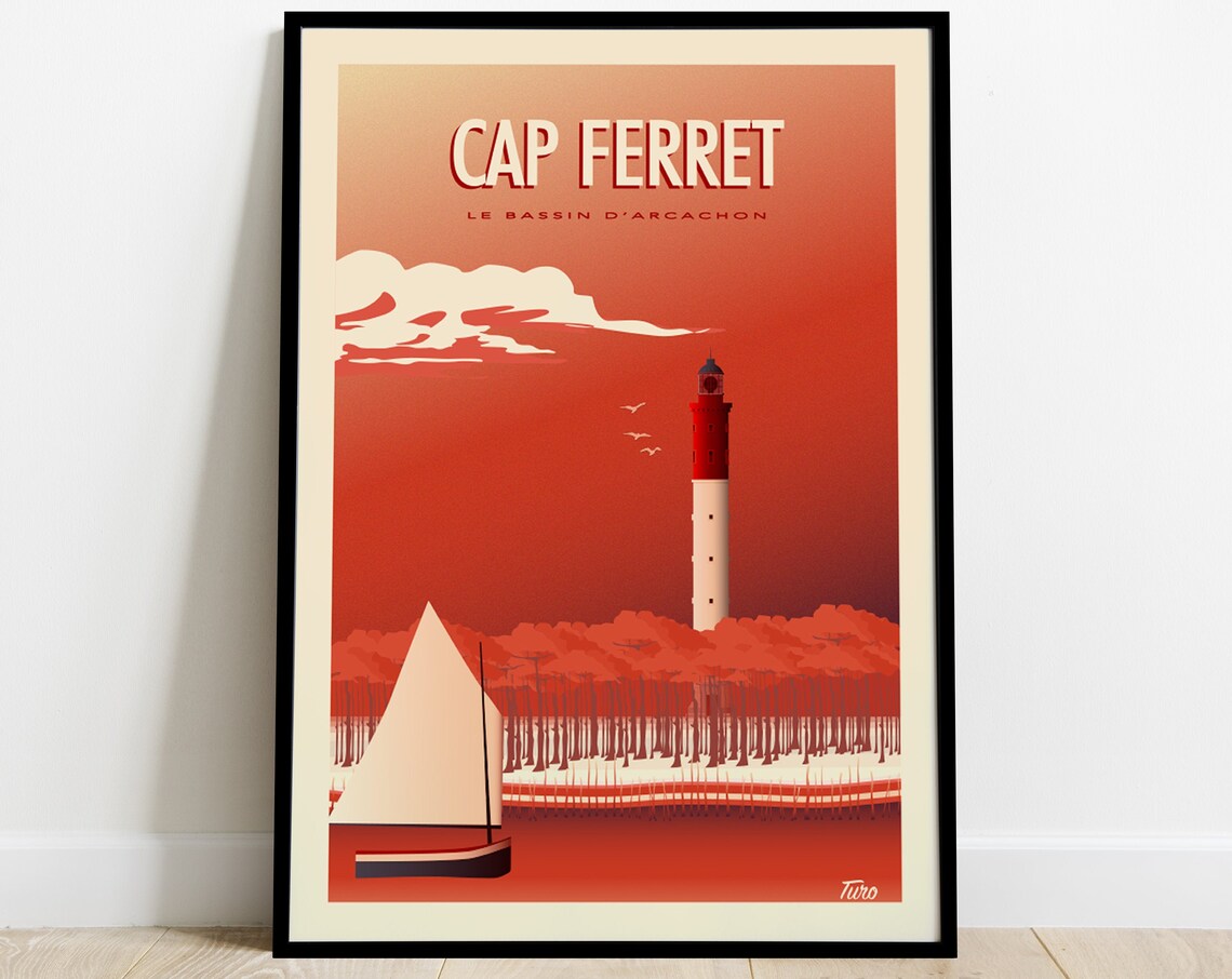 Cap Ferret Vintage Travel Poster, South West France