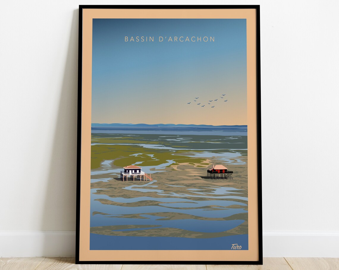 Bassin D'Arcachon Vintage Travel Poster, Cap Ferret