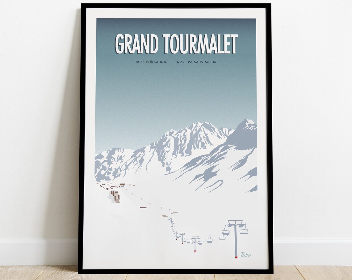 Grand Tourmalet Vintage Travel Poster, Pyrenees
