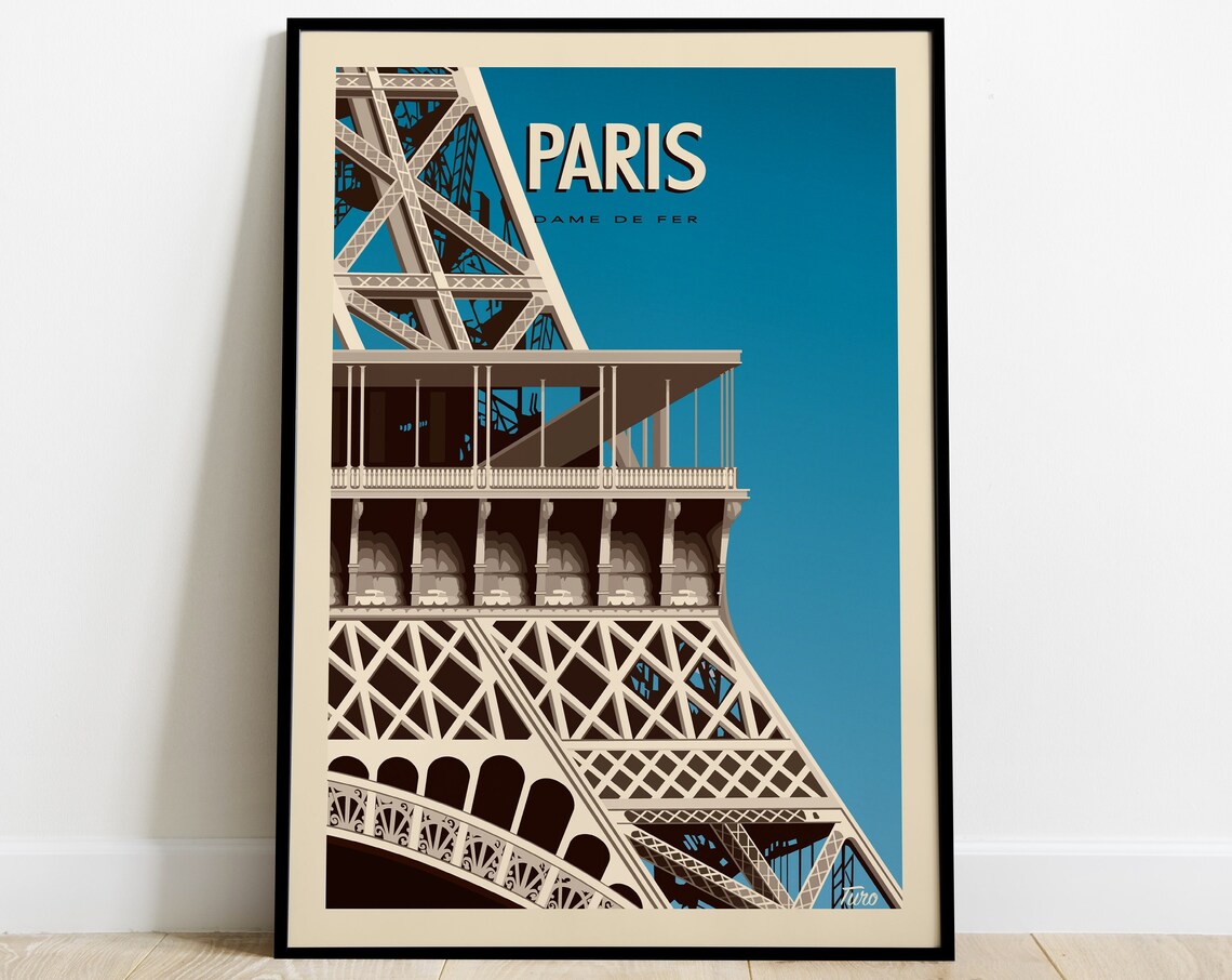 Paris Travel Poster, Eiffel Tower Travel Poster