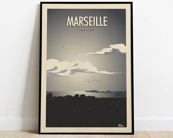Marseille Travel Poster The Islands Poster Vintage Bouches Du Rhne Poster