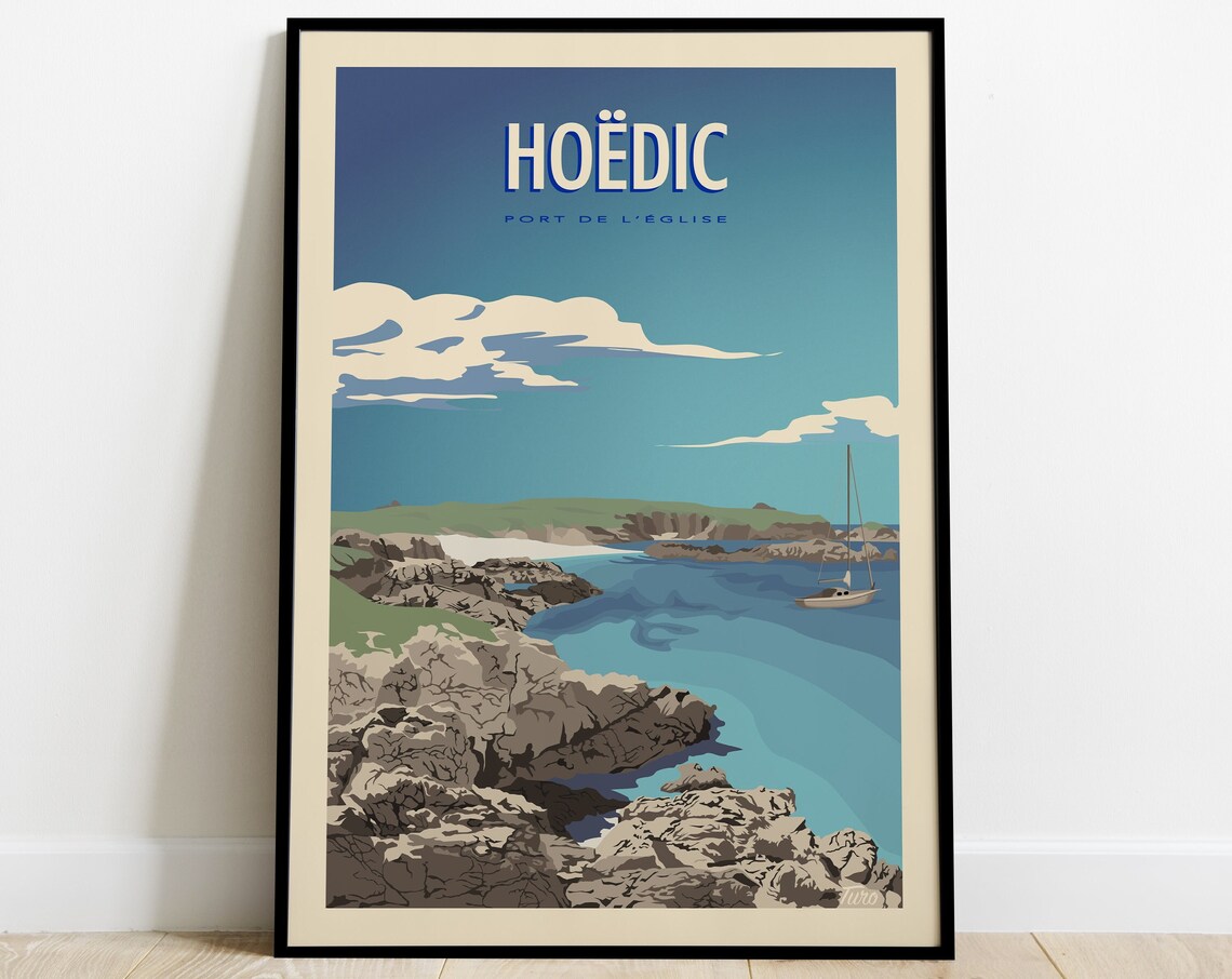 Port Of The Church Vintage Travel Poster, Brittany France