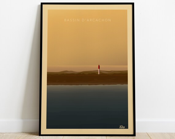 Bassin d'Arcachon Cap Ferret Lighthouse Golden Hour Travel Poster