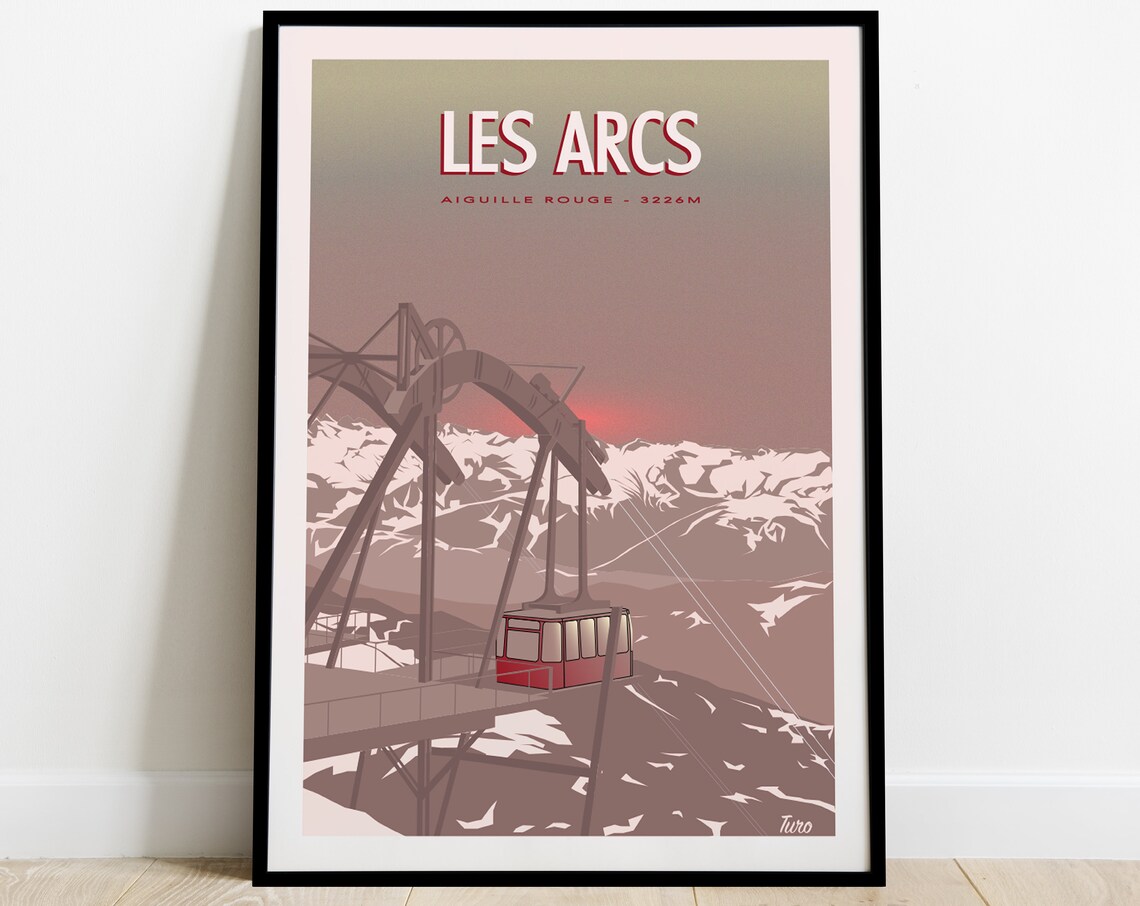 Les Arcs Vintage Travel Poster, Aiguille Rouge