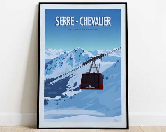Serre Chevalier Travel Poster Poster The Cable Car Poster Of The Alps