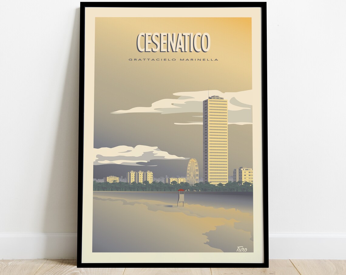 Cesenatico Grattacielo Marinella Beach Vintage Travel Poster - Image 3