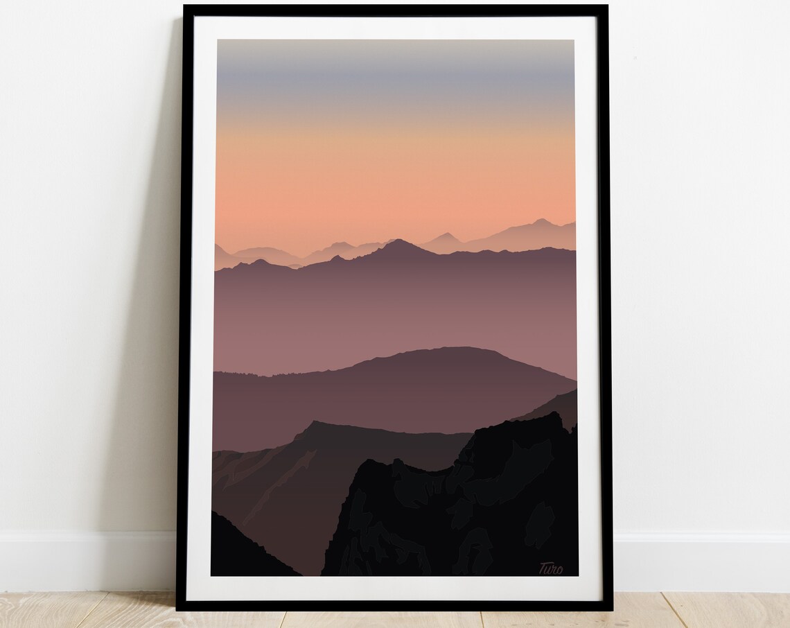 Pyrnes Vintage Mountain Travel Poster, France