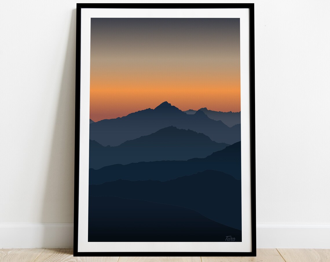 Alps Vintage Travel Poster, France Mountain Poster