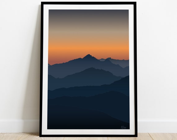 Alps Vintage Travel Poster, France Mountain Poster