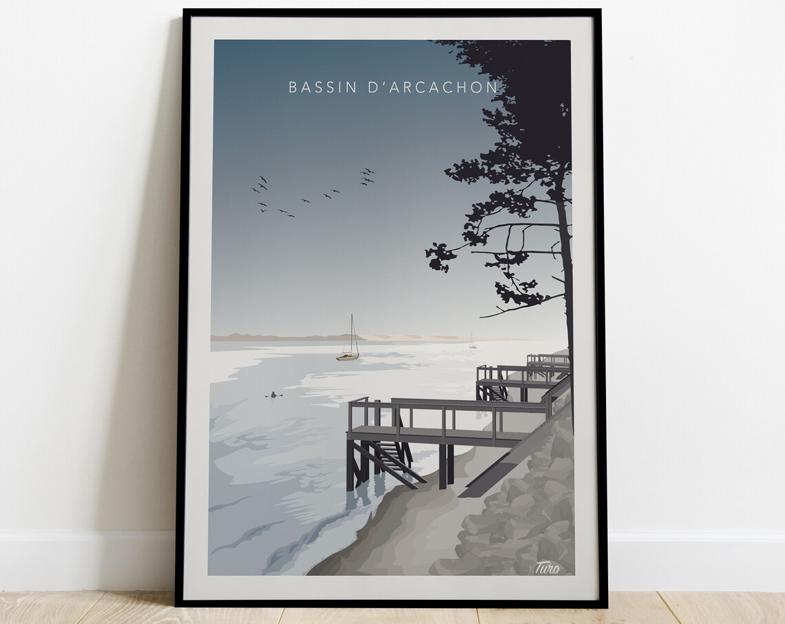 Bassin d'Arcachon Vintage Travel Poster, Ocean Coast