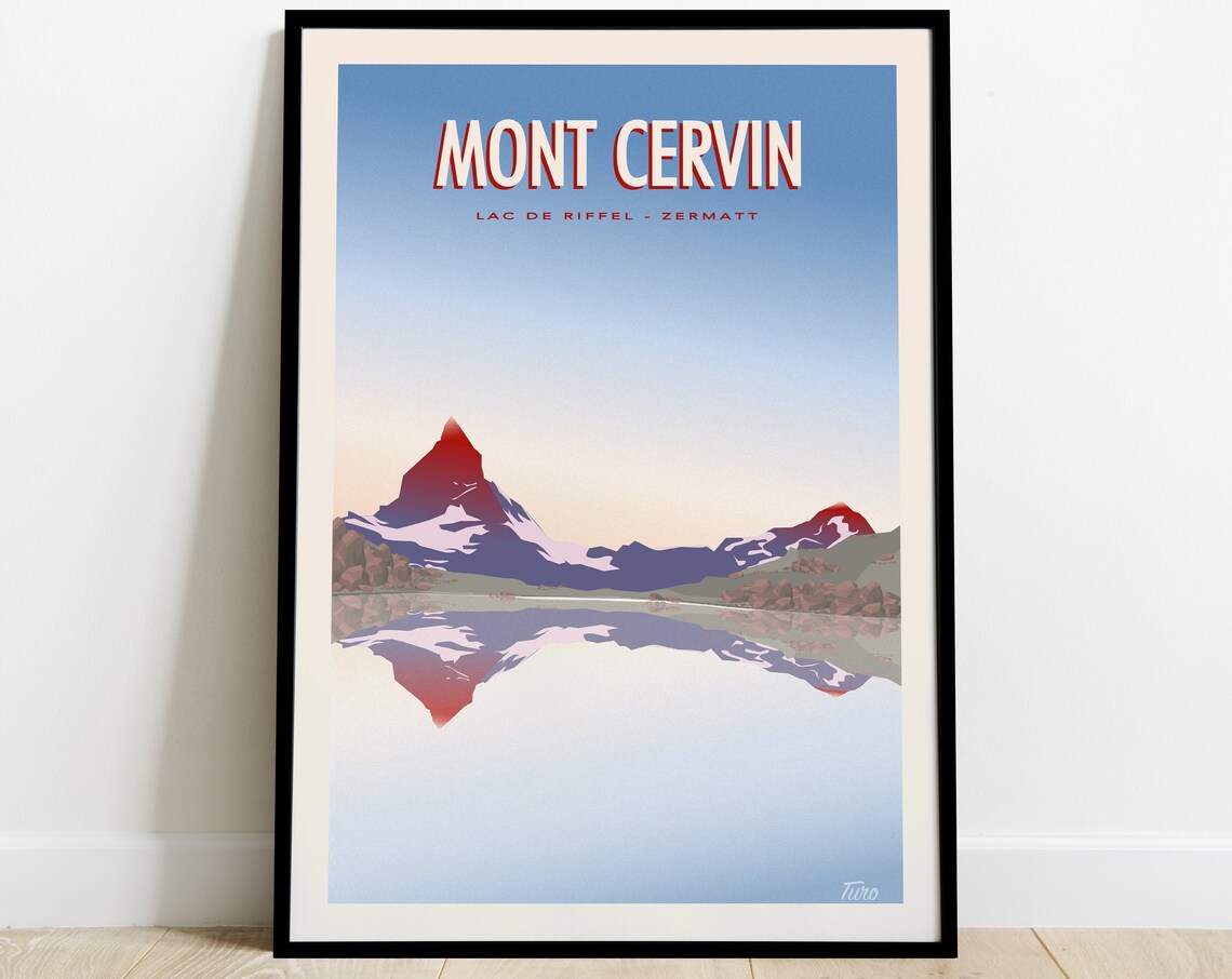 Mont Cervin Vintage Travel Poster, Zermatt