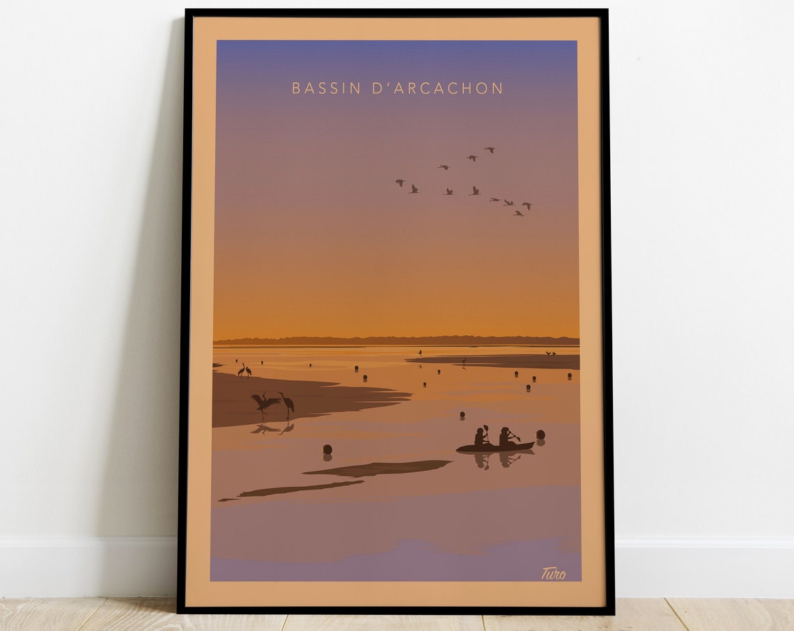 Bassin Darcachon Travel Poster Travel Poster The Island Of Birds Vintage Poster South West Ocean Cap Ferret