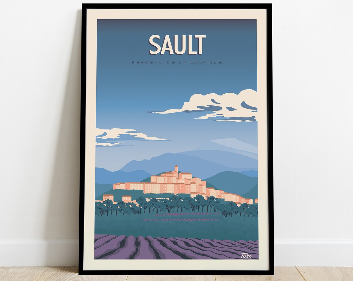 Sault Vintage Travel Poster, Vaucluse Lavender