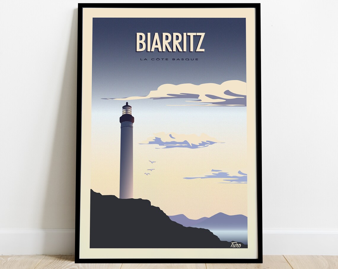 Biarritz Vintage Travel Poster, Basque Coast