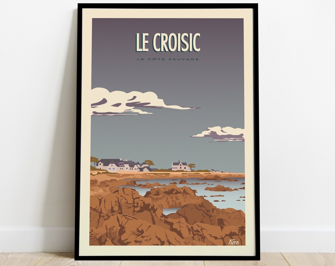 Le Croisic Vintage Travel Poster, Wild Coast