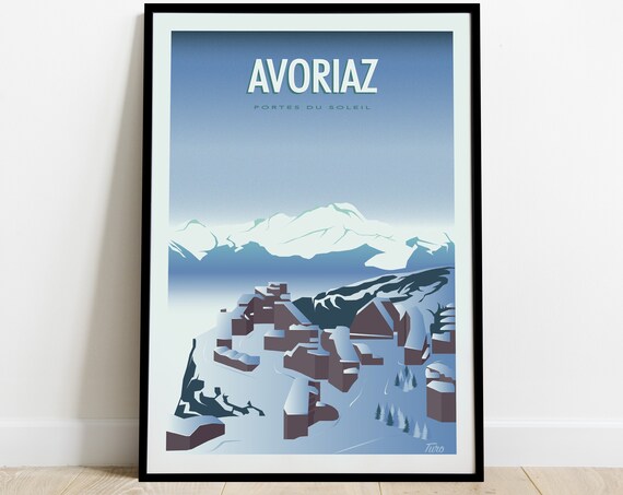 Avoriaz Travel Poster Portes Du Soleil Poster Poster Of The Alps