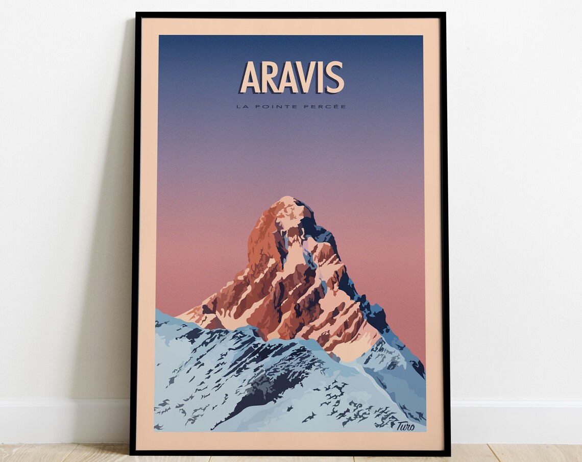 Aravis Vintage Alps Massif Travel Poster