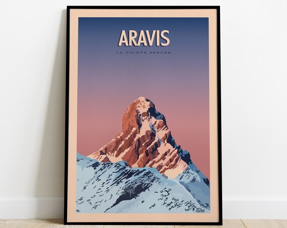 Aravis Vintage Alps Massif Travel Poster