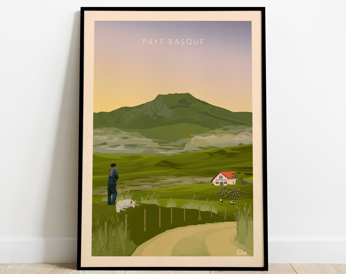 Basque Country Shepherd In The Pyrenees Travel Poster - Image 3