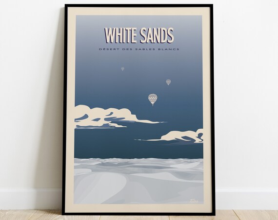 White Sands Travel Poster White Sands Desert Poster Vintage Poster New Mexico Usa