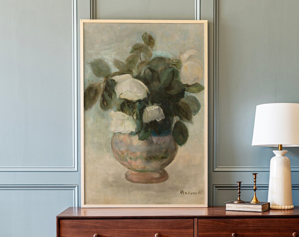 Oversized Vintage Botanical Still Life Art Print