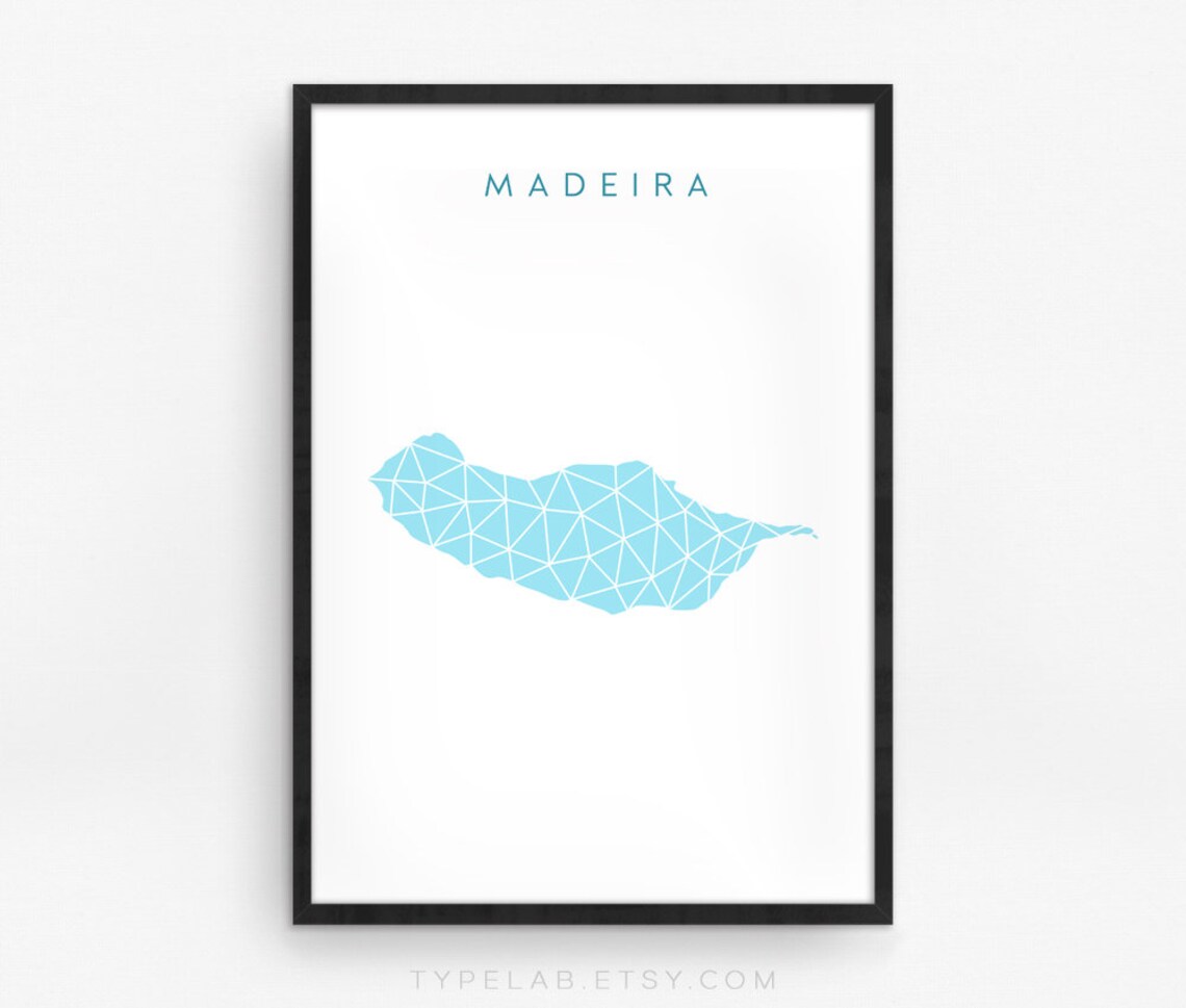 Madeira Print Portugal Map Print Portugal Travel Poster Geometric Art Print Madeira Poster Portuguese Wall Decor Minimalist Wall Art - Image 2