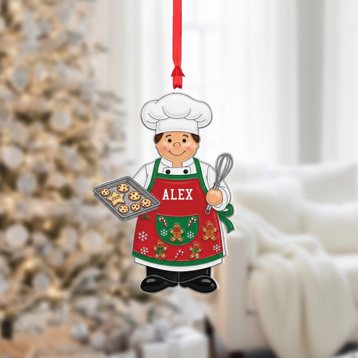 Personalized Chef Baker 2025 Christmas Ornament Cooking Gift Print