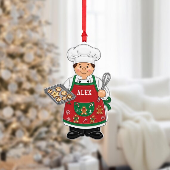 Personalized Chef Baker 2025 Christmas Ornament Cooking Gift Print