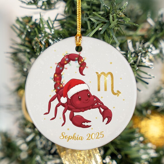 Personalized Scorpio Zodiac Ornament Christmas Scorpion Astrology Gift Poster