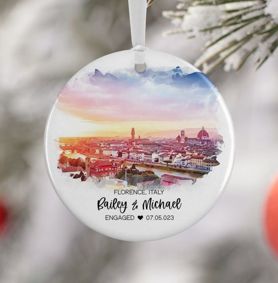 Florence Italy Watercolor Travel Ornament Art Print