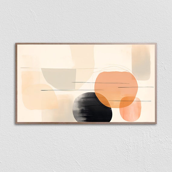 Abstract Neutral Frame Tv Art Neutral Frame Tv Art Soft Neutral Tones Oil Painting Abstract Art For Frame Tv Frame