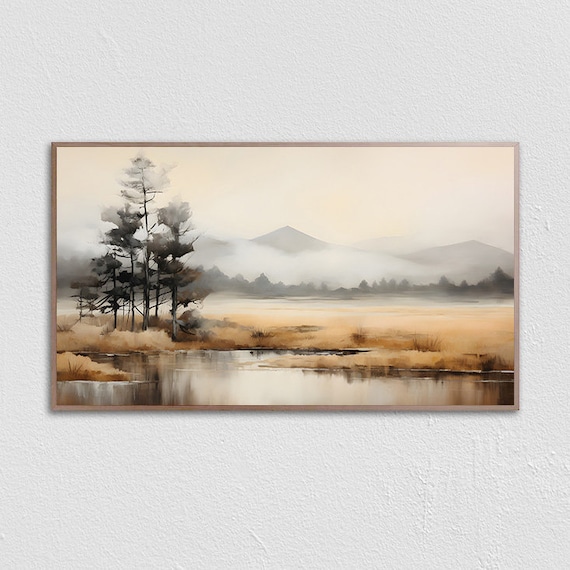 Autumn Frame Tv Art Moody Fall Painting Vintage Autumn Landscape Art For Frame Tv Frame
