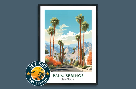 Palm Springs Usa Travel Print Poster Wall Art Framed Unframed Canvas Gift