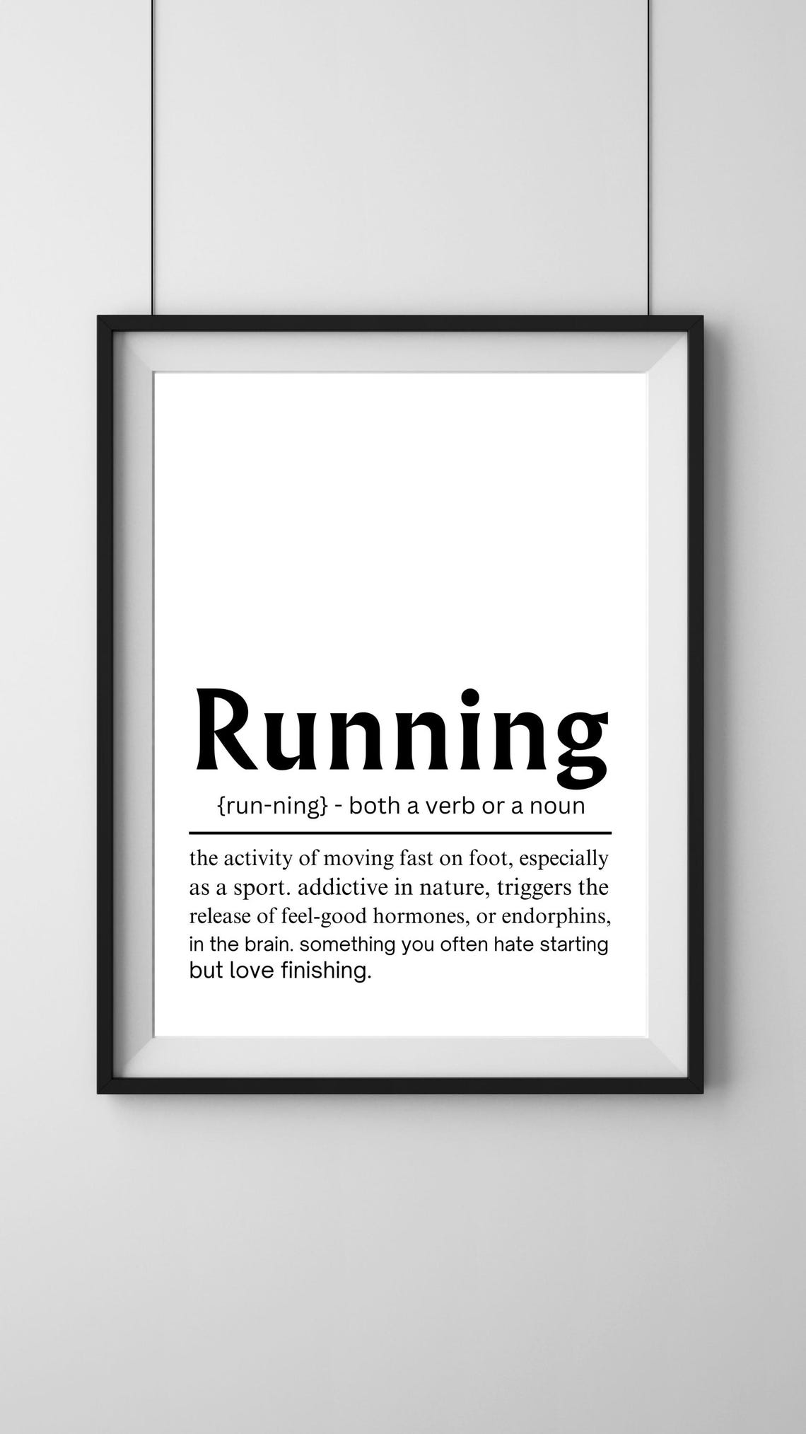 Running Definition Inspirational Quote Runner Athlete Gift Poster - Image 7
