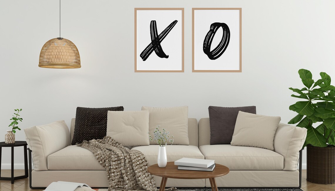 XO Brushstroke Art Print, Abstract Modern Decor - Image 3