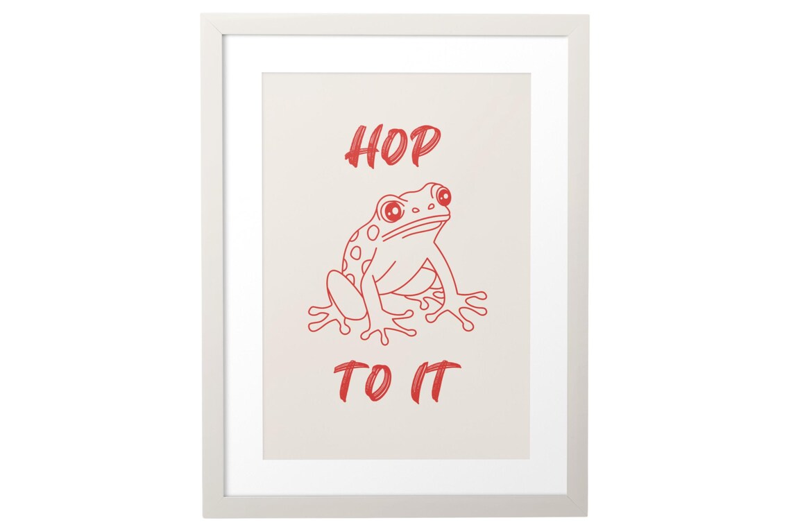 Minimalist Frog Print Funny Frog Art Toad Wall Artwork Trendy Frog Poster Cute Frog Positive Motivation Art - Image 5