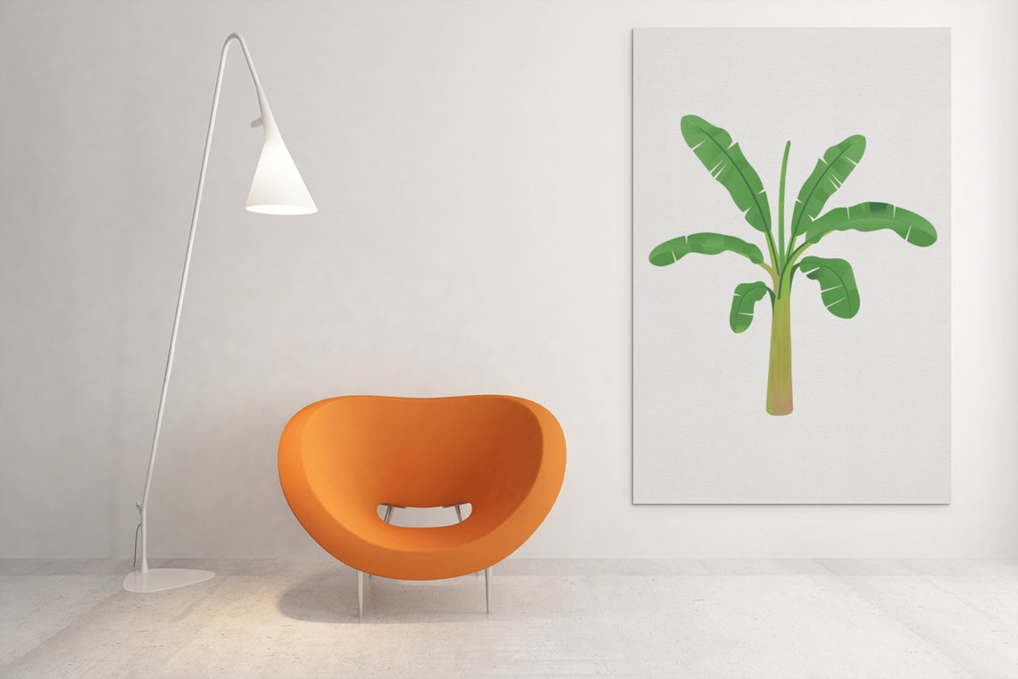 Banana Palm Tree Tropical Botanical Illustration Wall Decor Poster