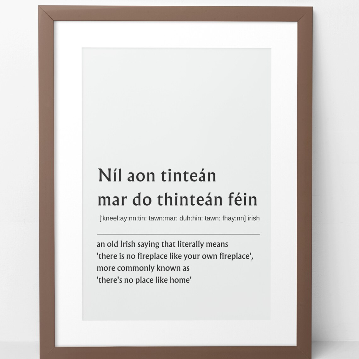 There's No Place Like Home Irish Proverbs Art Print - Image 3