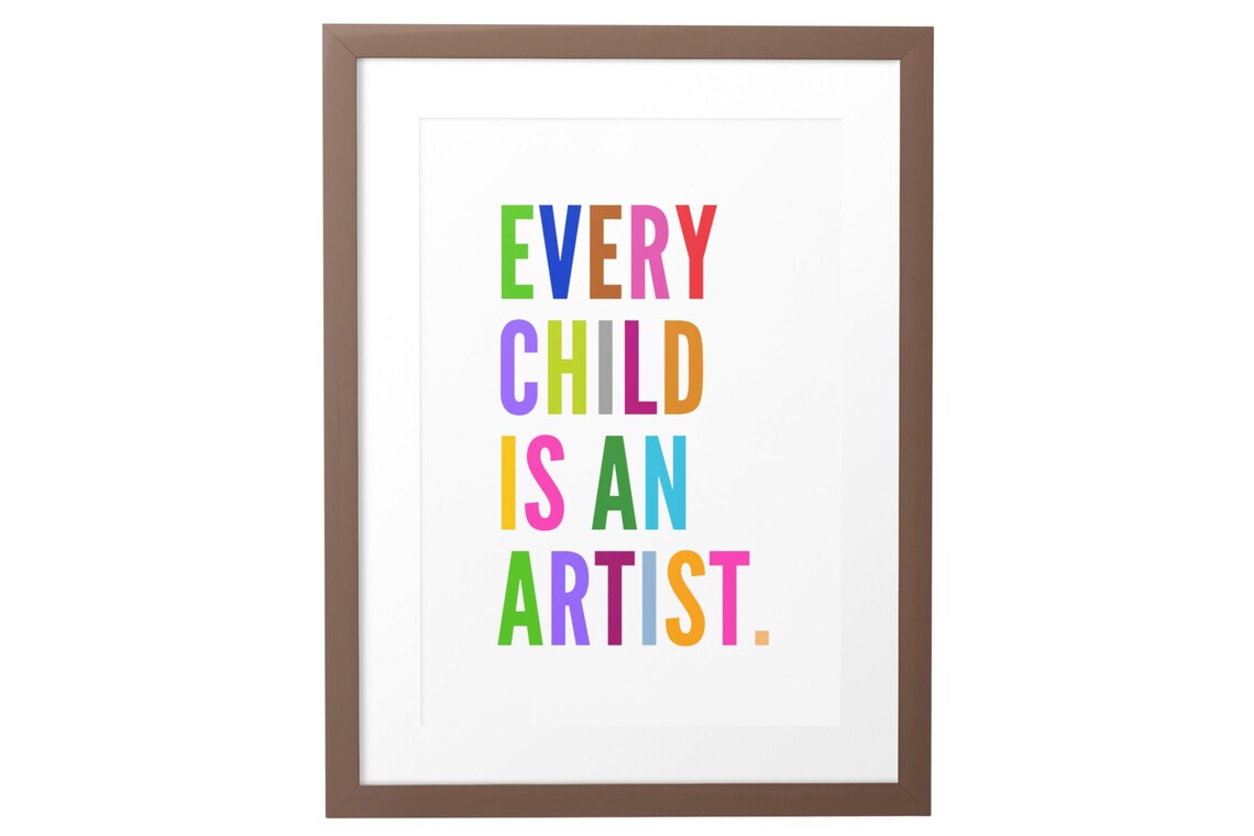 Every Child Is An Artist Colorful Rainbow Lettering Kids Poster - Image 4