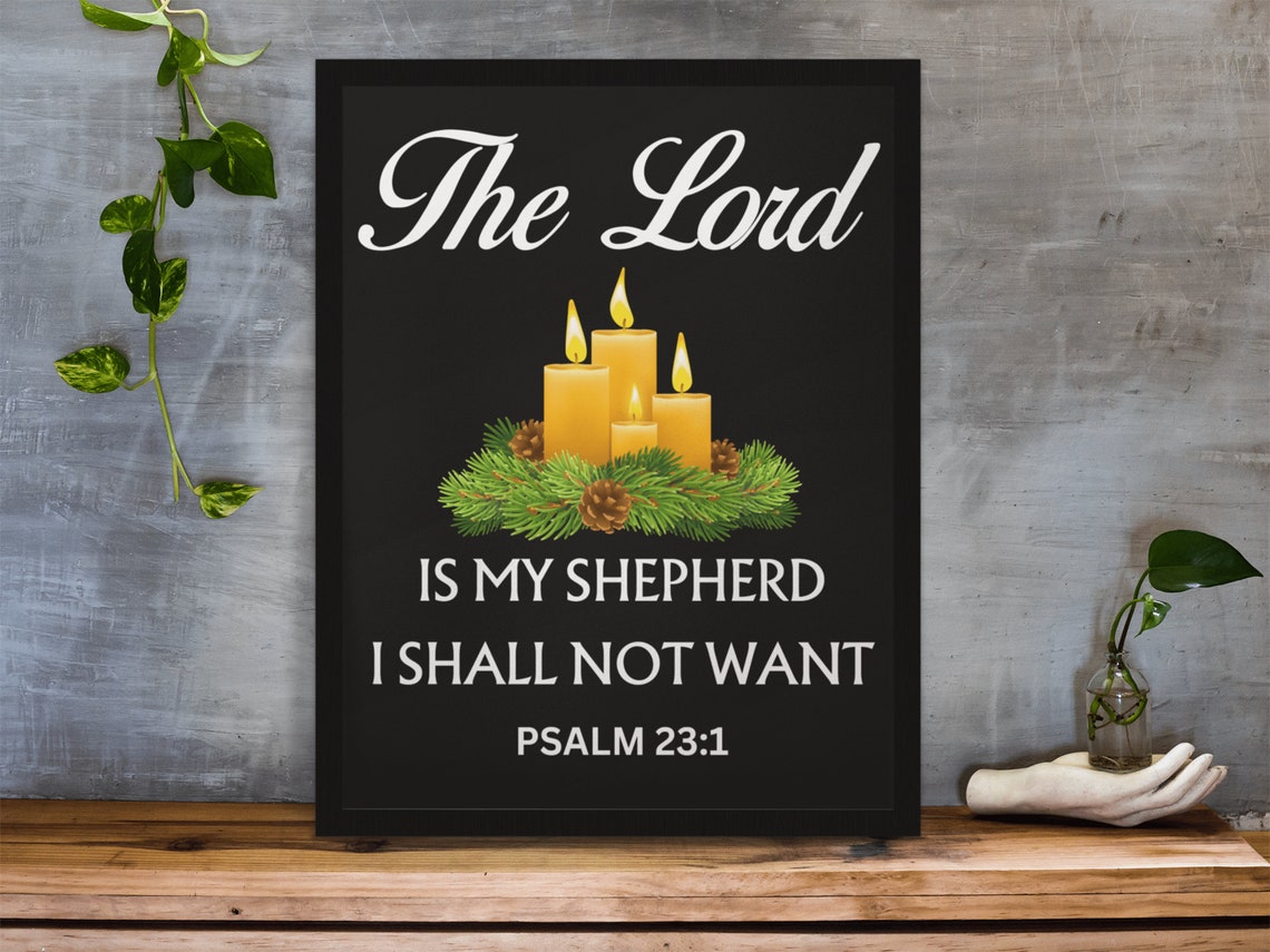 The Lord Is My Shepherd Psalm 23 Verse1 Print Bible Quote Scripture Prints Modern Minimalist Christian Artwork - Image 3