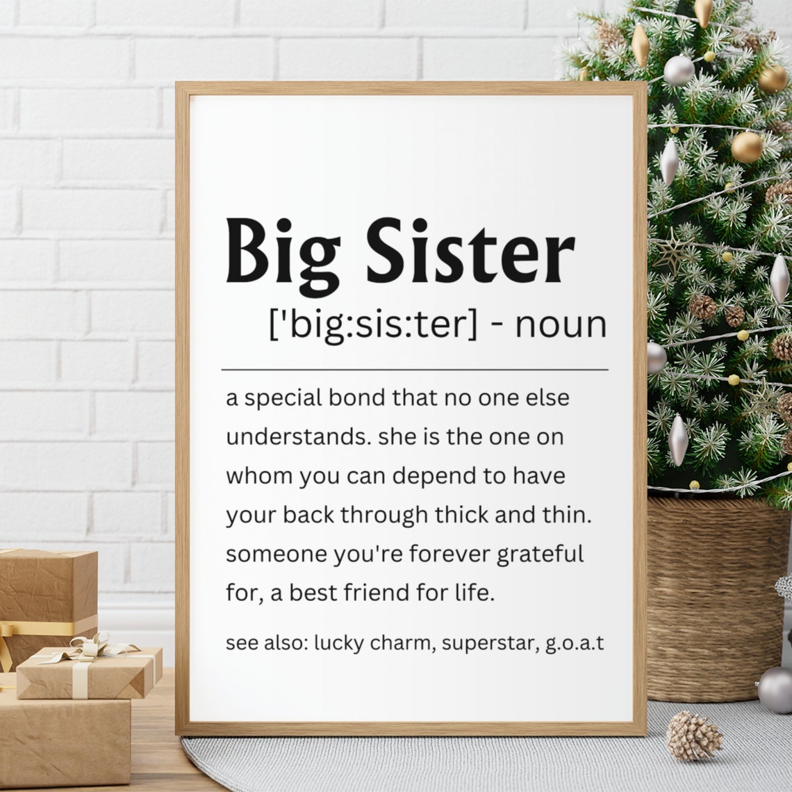 Big Sister Definition Sign Best Friend For Life Gift Wall Poster - Image 10