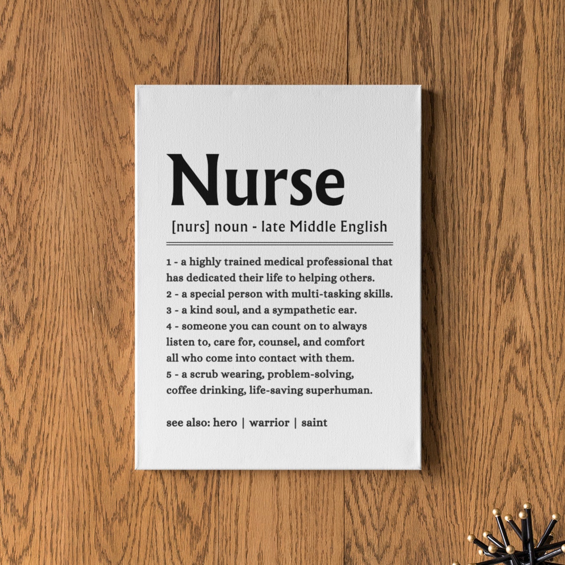 Nurse Definition Appreciation Hero Gift Medical Thank You Quote Poster - Image 4