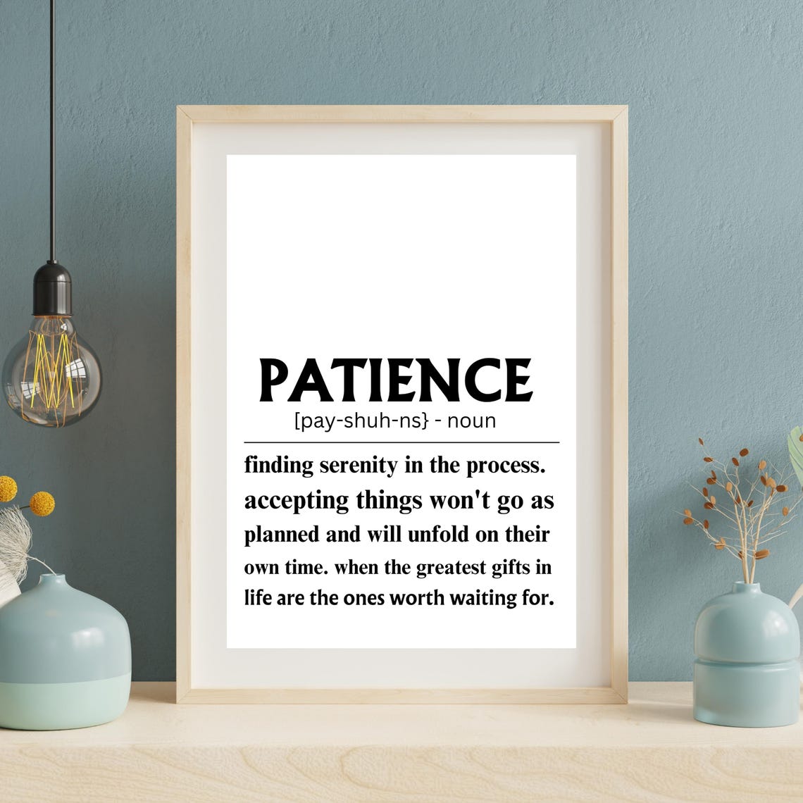 Patience Definition Dictionary Style Inspirational Quote Poster - Image 2