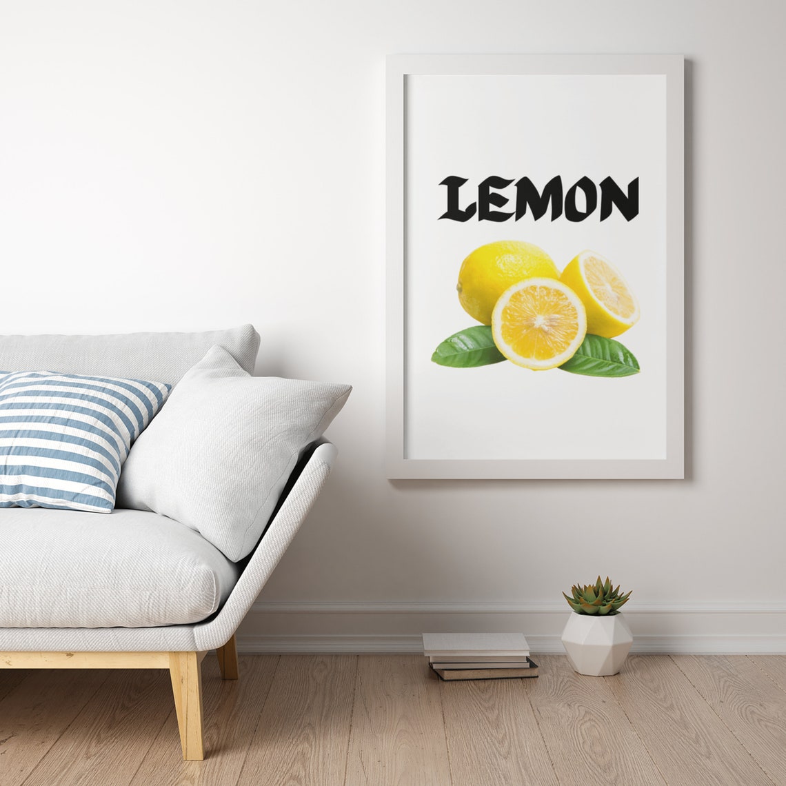 Lemon Bold Typography Fresh Citrus Kitchen Fruit Poster Decor - Image 2