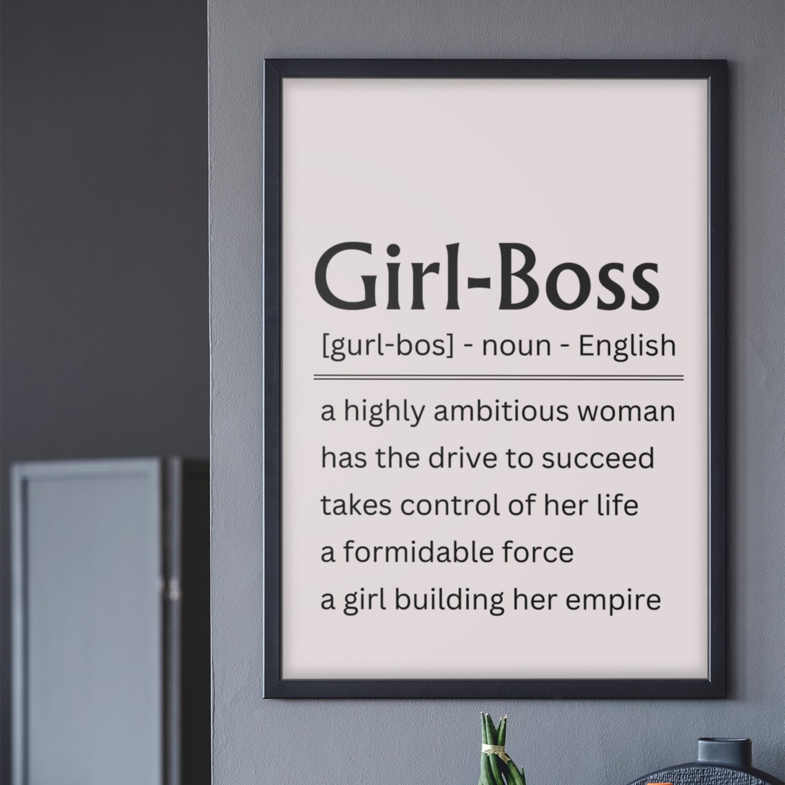 Girl Boss Definition Poster Empowering Woman Office Decor Gift - Image 3