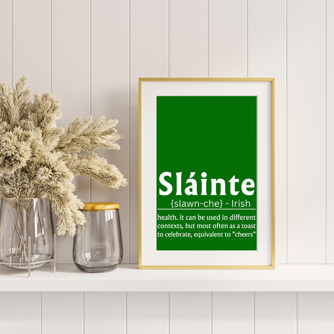 Slainte Irish Toast Dictionary Definition St Patrick Decor Poster - Image 3